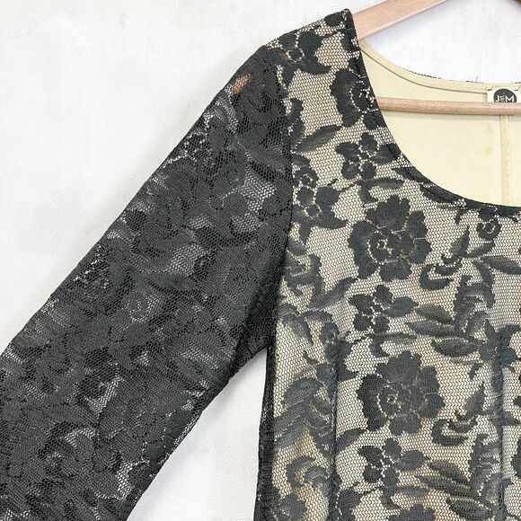 J&M Lace Tunic Dress Womens Small Pockets Dark Cottagecore Boho Whimsigoth Flirt - Picture 4 of 10